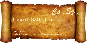 Cserni Szibilla névjegykártya